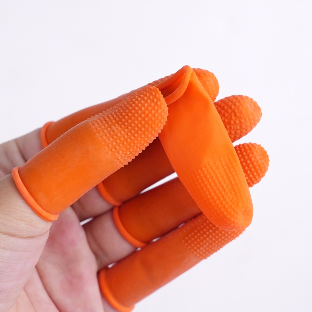 Bao ngón tay cam sần chống tĩnh điện dùng trong công nghiệp điện tử, yte, spa, ,nail, xăm hình