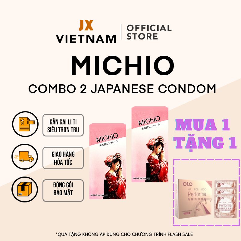 [ COMBO 2 HỘP ] Bao Cao Su MICHIO Nhật Bản Hương Chuối Gân Gai Li Ti