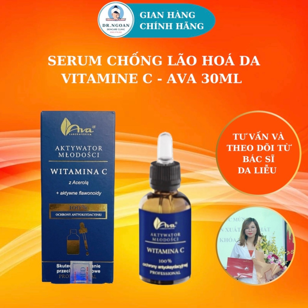 Serum vitamin C / Serum niacinamide Ava 30ml - serum phục hồi da, chống lão hóa, sáng da, mờ thâm - 