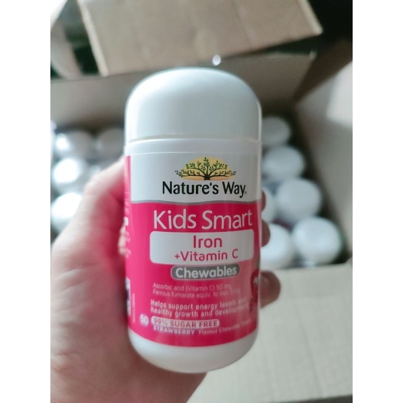 Viên nhai vitamin c và sắt Nature's way kids smart 50 viên