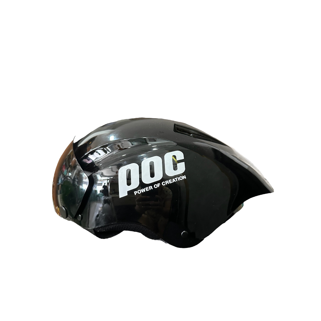 Nón Bảo Hiểm Đuôi Nhọn Độ Tem P0C KHÔNG NÚT TĂNG CHỈNH, KÍNH NÚT BẤM