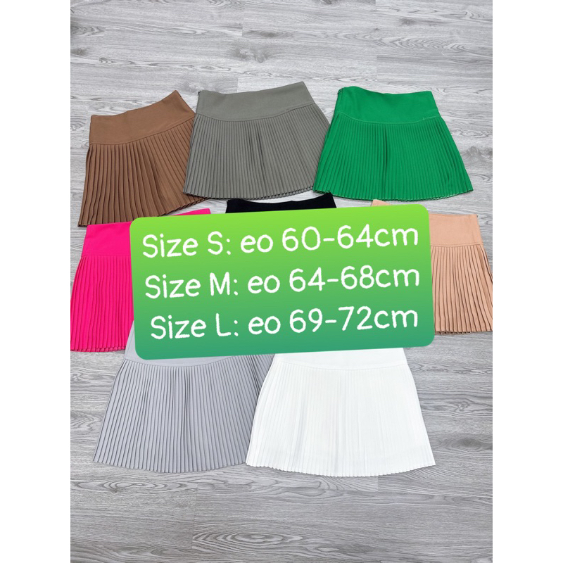 Chân váy xòe ly nhỏ, Chân váy ngắn dáng xòe dập ly CV993 - NhiNhiShop