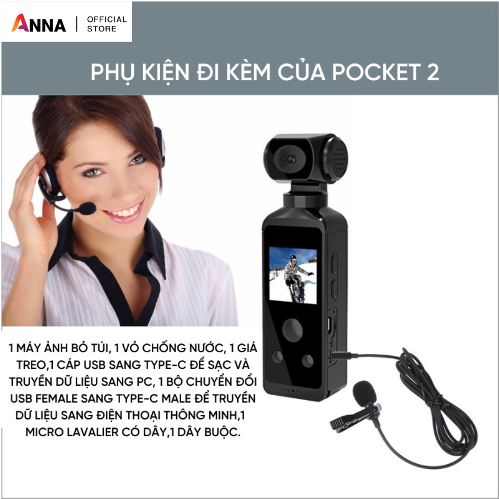 Camera GOPRO POCKET 2 máy quay phim cầm tay camera mini, ống kính xoay 270 độ, chất lượng hình ảnh video sắc nét 4K
