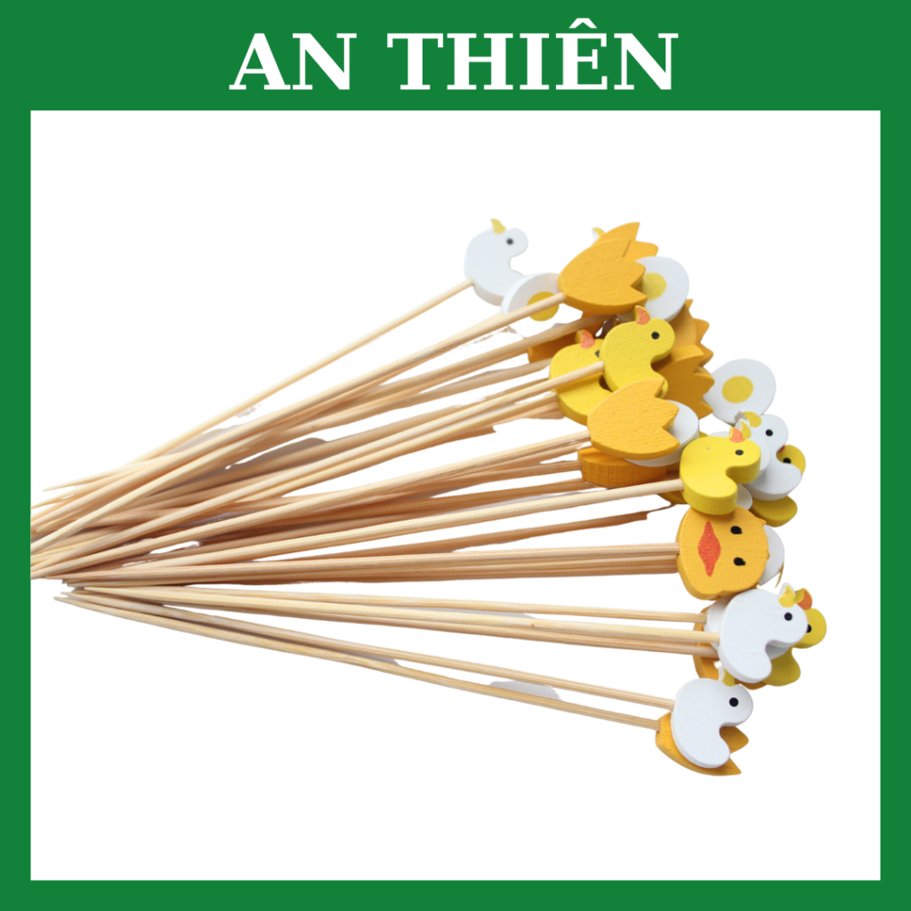 CÂY XIÊN TRE HÌNH VỊT + TRỨNG 100 CÁI