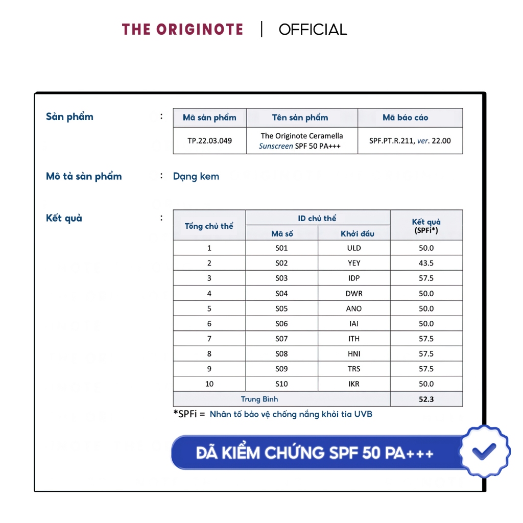 Combo 2 Kem Chống Nắng The Originote Ceramella Sunscreen SPF50 PA++++ 50gr