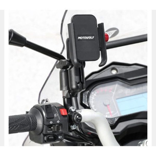 Giá đỡ điện thoại Motowolf xoay 360, kẹp điện thoại cho xe máy (Chân gương )MOTOWOLF MDL2821