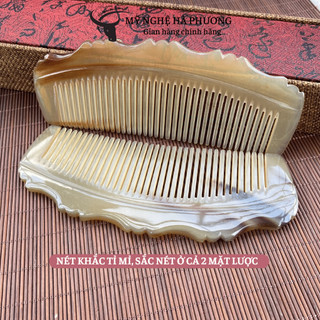 Lược sừng xuất Nhật khía đốt trúc | Mỹ nghệ Hà Phương, lược chải tóc suôn mượt tự nhiên