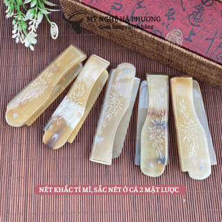 Lược sừng bỏ túi gấp gọn dành riêng cho nam (size: XS-9cm) | Mỹ nghệ Hà Phương, lược chải tóc, chải râu