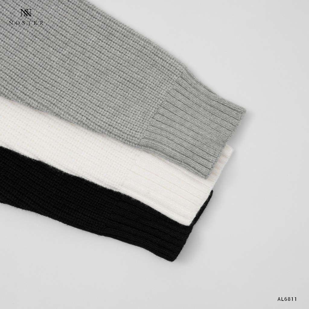 Áo khoác len, tay phối màu, khóa kéo - Thương hiệu Noster AL6811