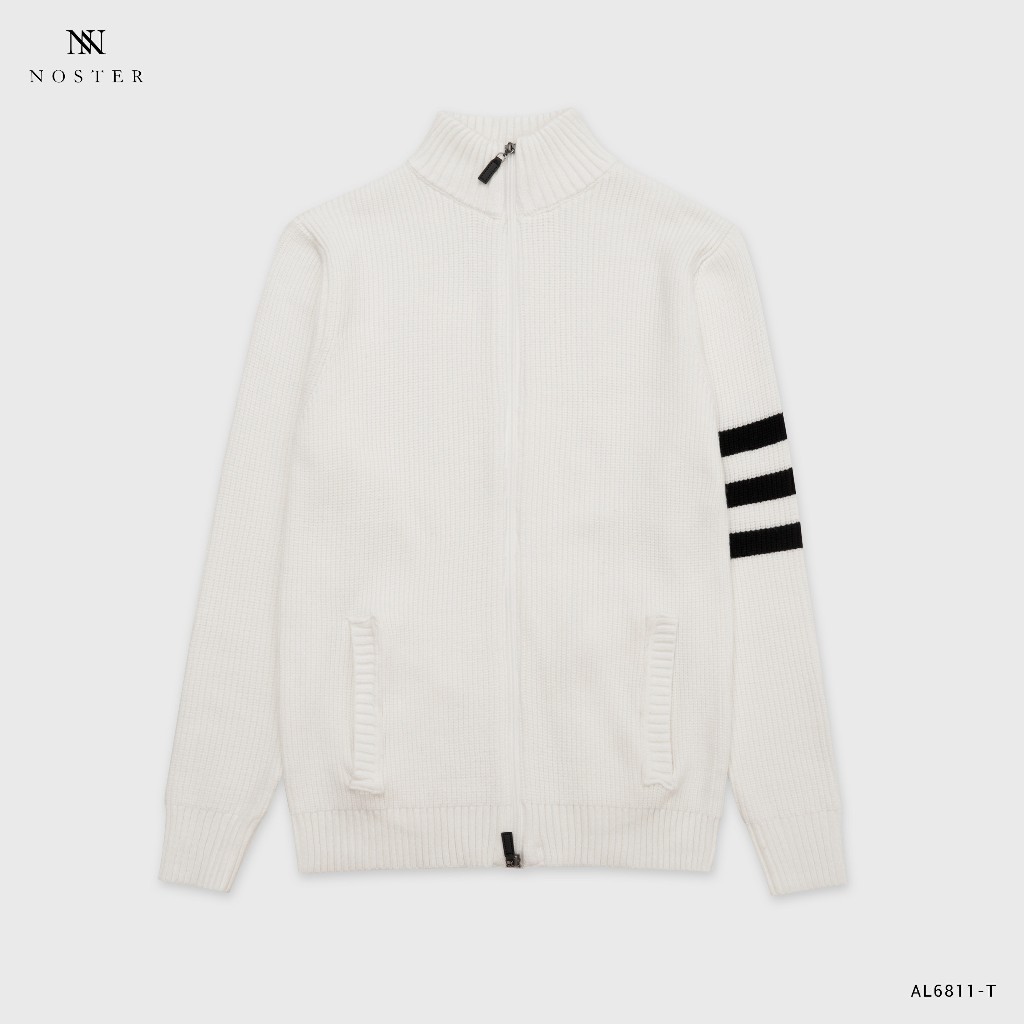 Áo khoác len, tay phối màu, khóa kéo - Thương hiệu Noster AL6811