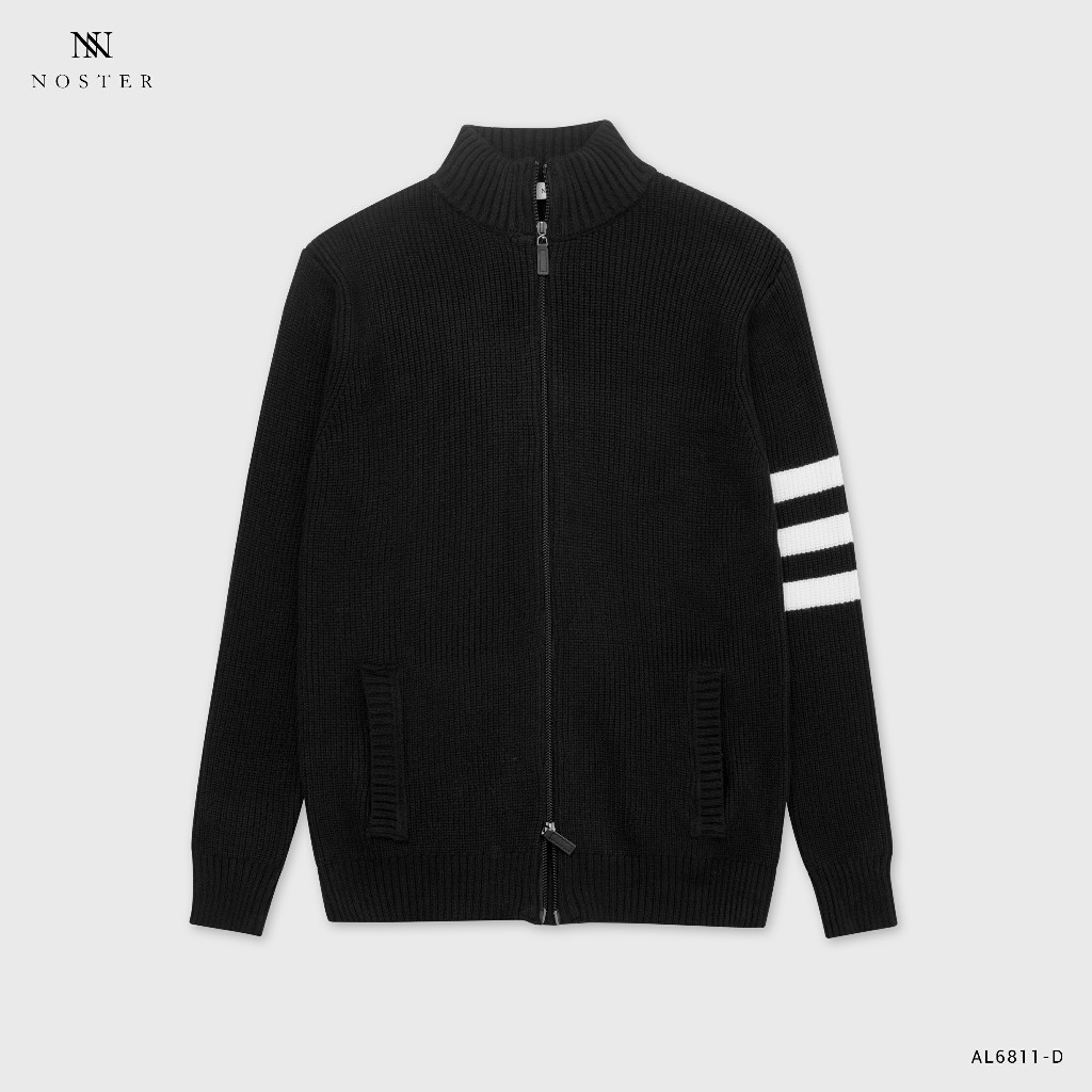 Áo khoác len, tay phối màu, khóa kéo - Thương hiệu Noster AL6811