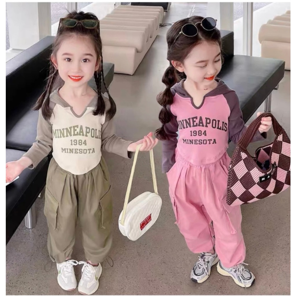 SET BO ÁO DÀI TAY KÈM MŨ QUẦN HIP HOP BÉ GÁI 17-27KG