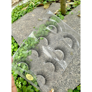Mi 3D lông chồn gắng mi giả,hộp 4 cặp trang điểm dự tiệc🥰