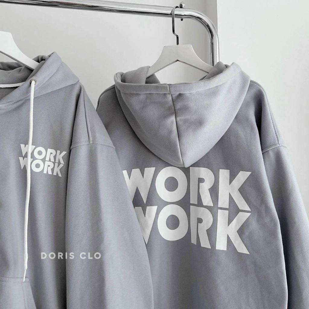 Áo khoác nỉ nam nữ form rộng unisex phong cách trẻ trung năng động, có nón, áo có in chữ phía trước và sau