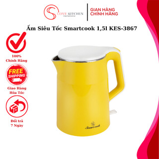 Ấm đun nước siêu tốc smartcook 1,5l kes-3867 tự động ngắt điện khi đun sôi hay nước cạn