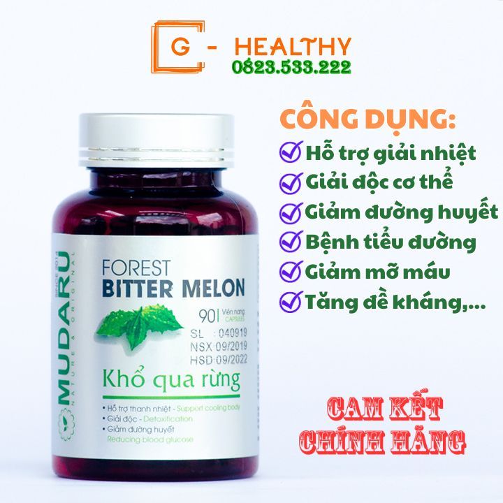 Viên uống Khổ Qua Rừng Mudaru (Hộp 90 viên) - Ổn định đường huyết, giúp ngủ ngon