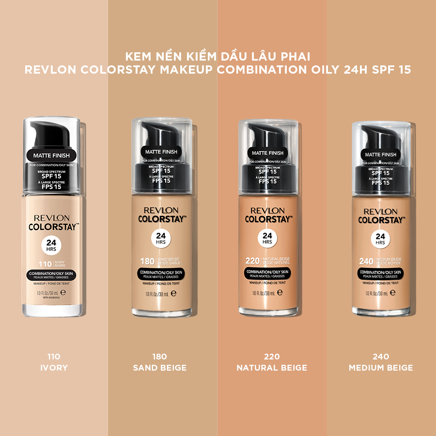 [Độc Quyền Tết] Combo Phấn Phủ Press Powder Và Kem Nền Makeup Combination/Oily 24H SPF 15 Revlon - Set 4.14