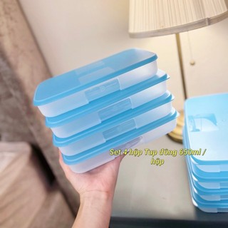 Set 4 hộp tup đông dẹt 650ml