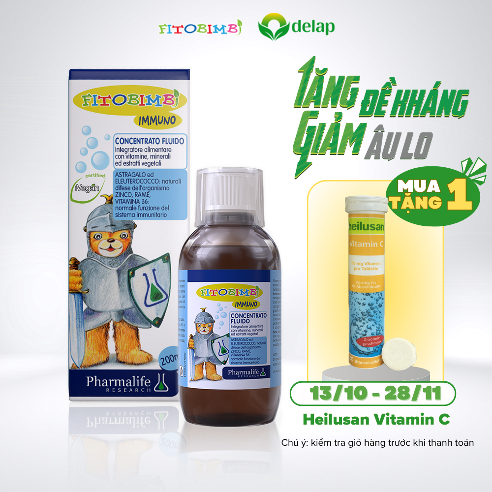 Siro FITOBIMBI IMMUNO Hỗ Trợ Tăng Đề Kháng Toàn Thân Cho Trẻ Chai 200ml