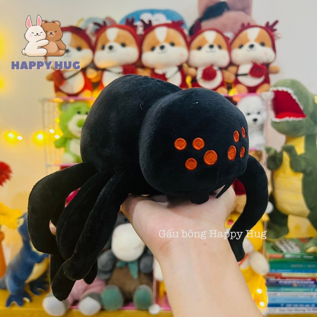 Nhện đen Halloween nhồi bông, thú bông đồ chơi cho bé size 20cm - Happy Hug
