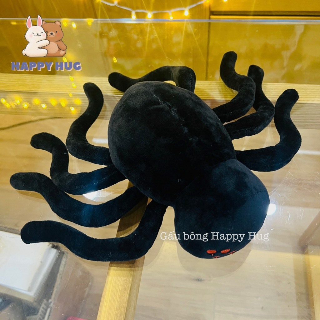 Nhện đen Halloween nhồi bông, thú bông đồ chơi cho bé size 20cm - Happy Hug
