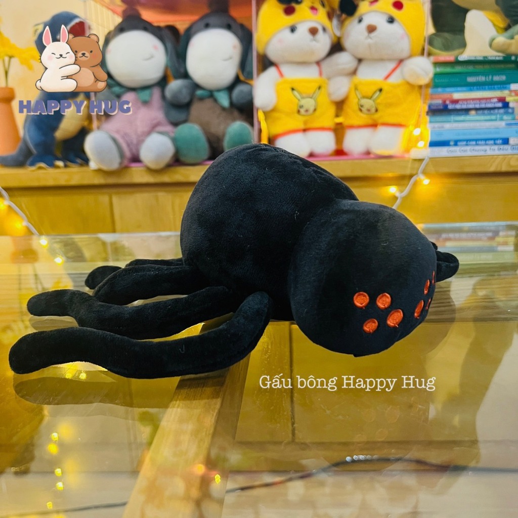 Nhện đen Halloween nhồi bông, thú bông đồ chơi cho bé size 20cm - Happy Hug