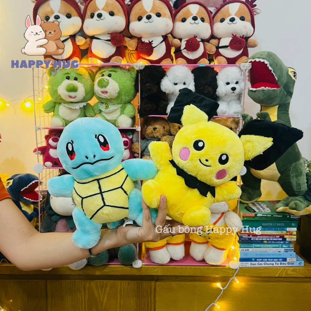 Thú bông Pokemon lông xù, đồ chơi nhồi bông cho bé size 20cm, chất liệu bông gòn cao cấp - Happy Hug
