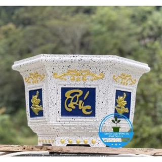Khuôn đúc chậu cảnh ABS lục giác 45 cao 35 mẫu Hoa Sen - Phúc Lộc Thọ -  Cá Chép - Tài Lộc
