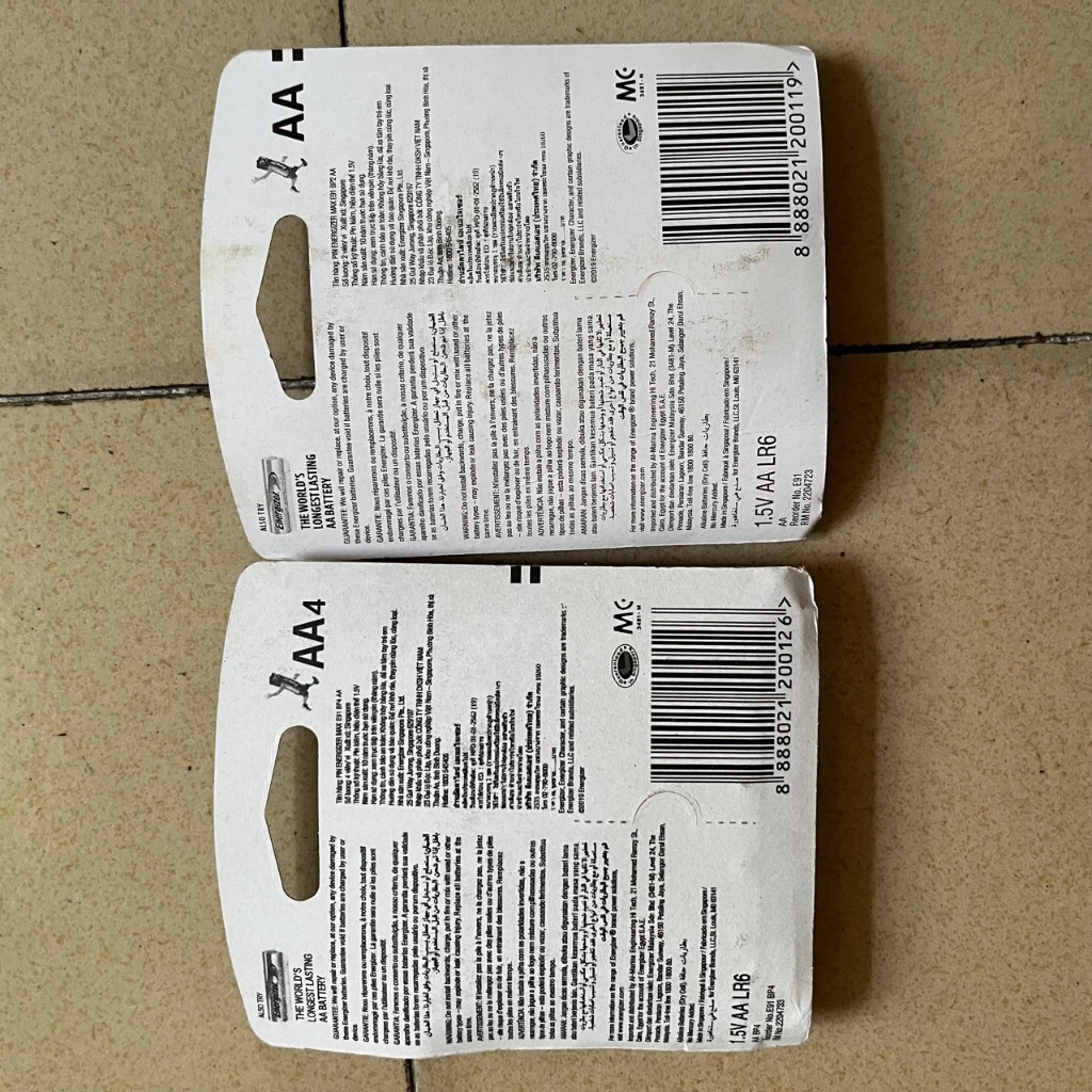 Pin AA 1,5V Energizer Max, Pin tiểu AA 4 chính hãng sản xuất Singapore