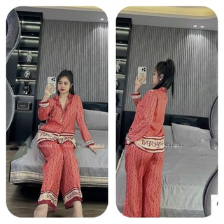 ĐỒ NGỦ - Pijama tay dài lụa gấm xước siêu sang form free size