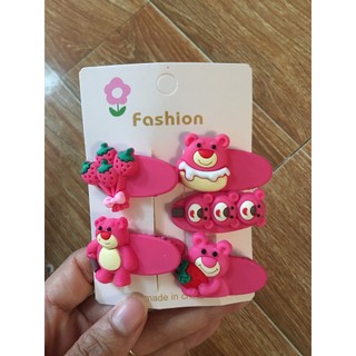 Sét 14 kẹp tóc gấu dâu dễ thương cho bé nhiều lựa chọn - Kẹp tóc Hoạt Hình Dễ Thương kuromi