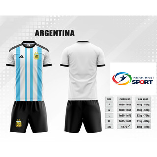 Bộ quần áo bóng đá Tuyển Argentina trắng sọc