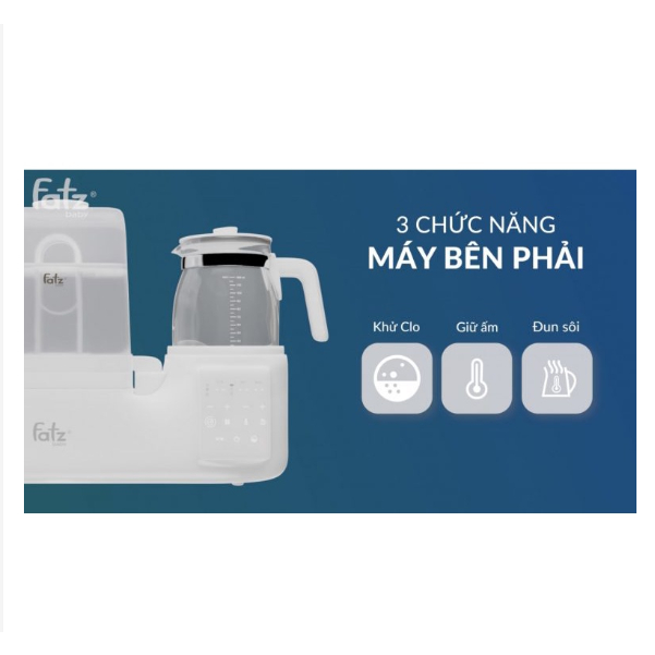 Máy Tiệt Trùng Sấy Khô, Hâm Nước Pha Sữa, Nấu Cháo Đa Năng FATZ BABY MULTIMAX 3 / 7 - Bảo hành 24 tháng