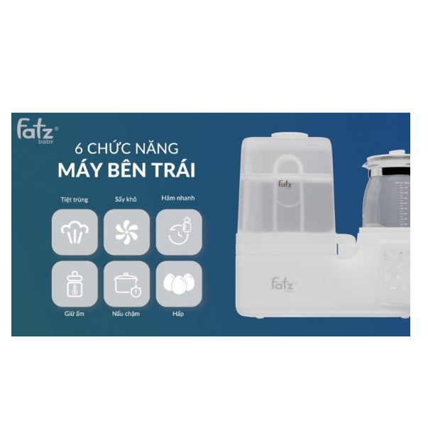 Máy Tiệt Trùng Sấy Khô, Hâm Nước Pha Sữa, Nấu Cháo Đa Năng FATZ BABY MULTIMAX 3 / 7 - Bảo hành 24 tháng