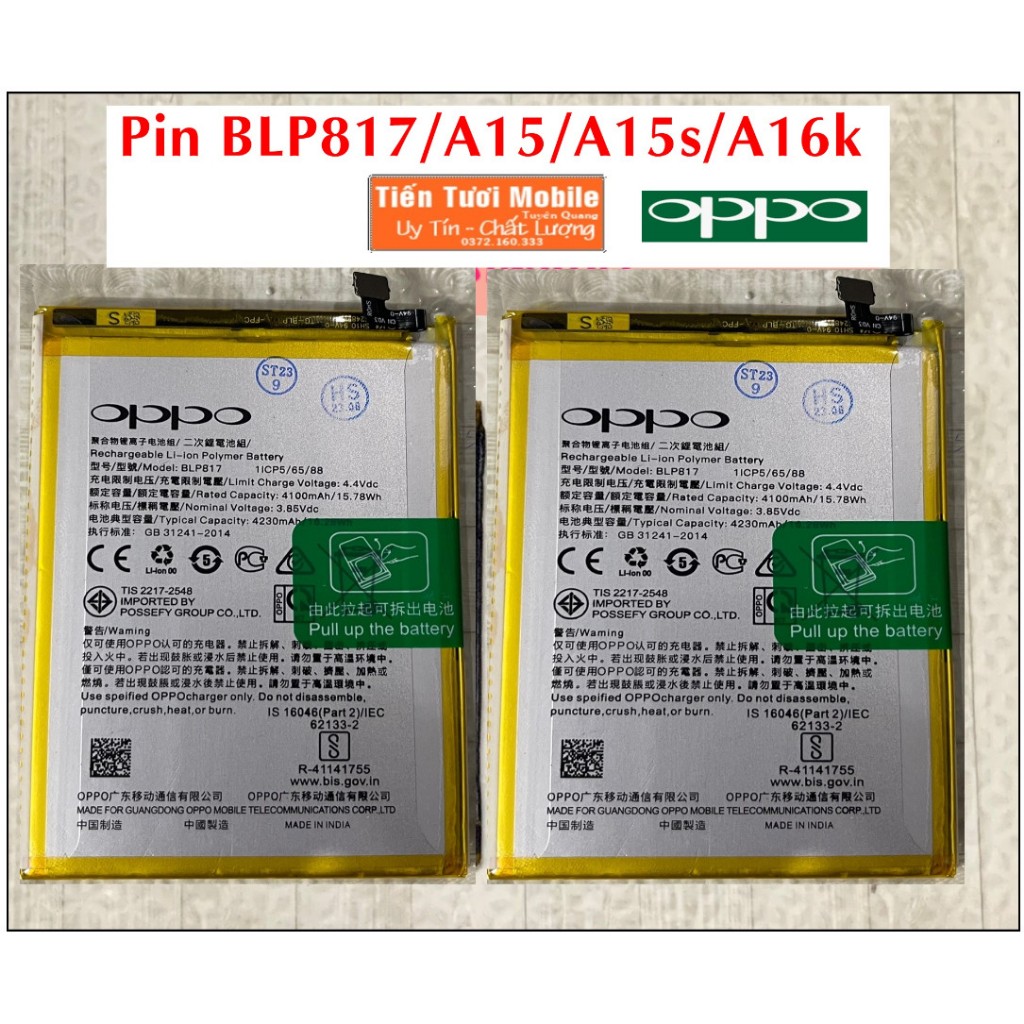 Pin A15/A15S/A16K/BLP817 OPPO
