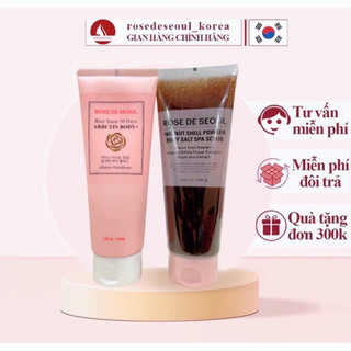 Combo sữa tắm và kem dưỡng trắng da body rose de seoul 2023