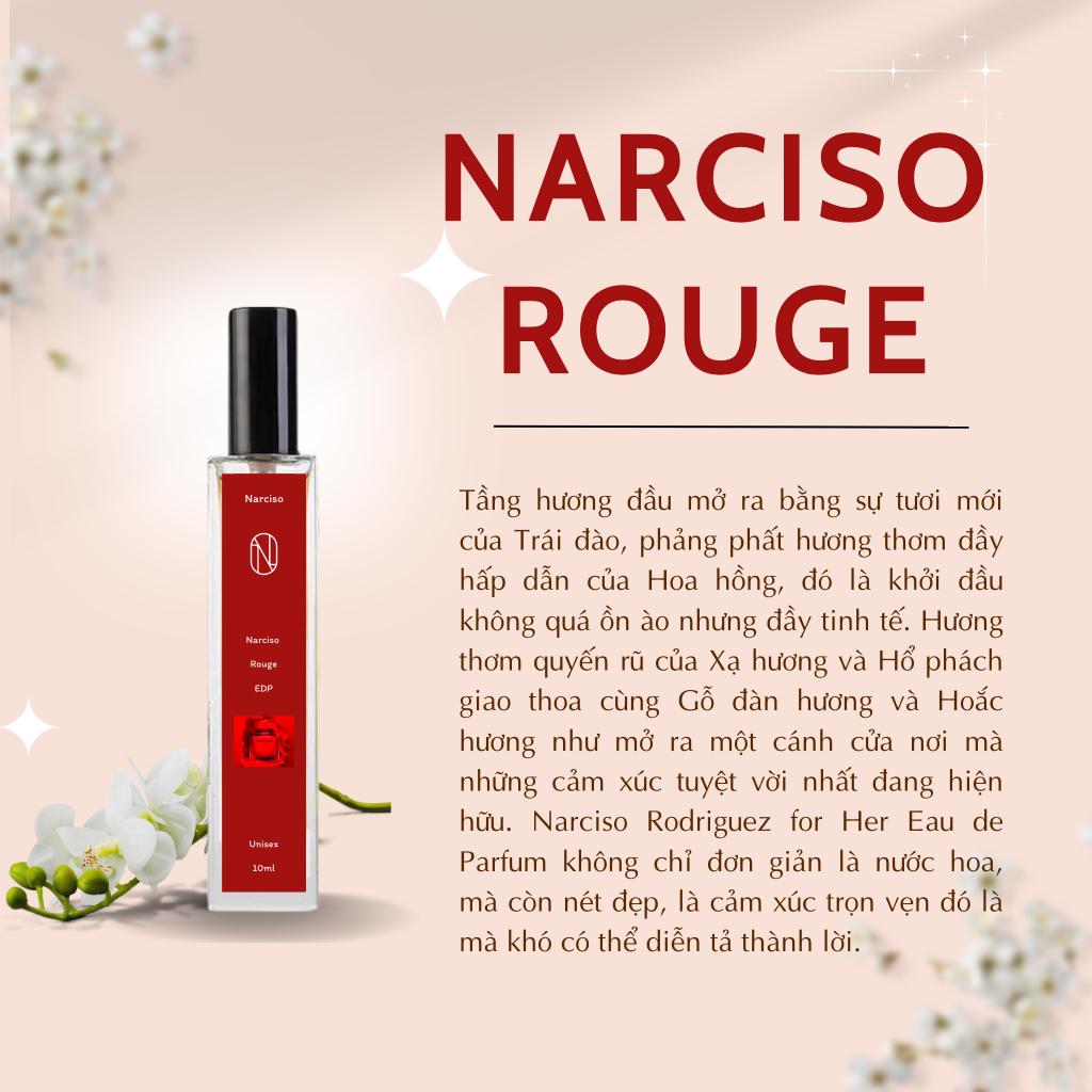 Chiết 10ml Nước Hoa Narciso Đỏ | Narciso Rouge