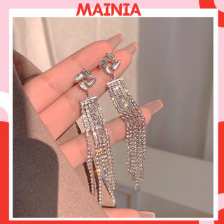 Bông tai khuyên tai hàn quốc đính đá hình tròn độc đáo mainia shop