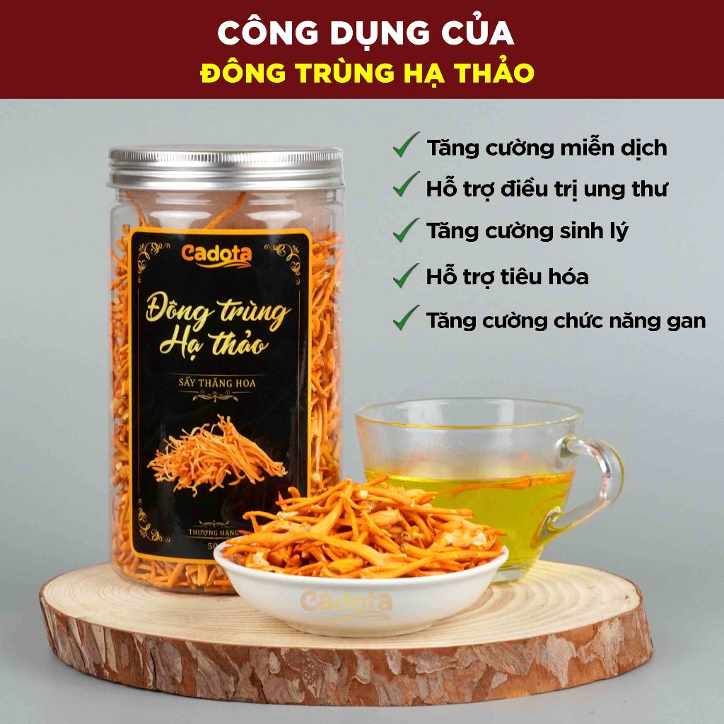 50g Nấm Đông Trùng Hạ Thảo Sấy Khô CADOTA Loại Gãy, Sấy Thăng Hoa Cao Cấp, Sợi Gãy Nên Giá Rẻ, Chất Lượng Không Đổi