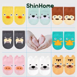 Tất chống trượt cổ ngắn cho bé trai bé gái sơ sinh 0-3 tuổi hình thú ShinHome Baby