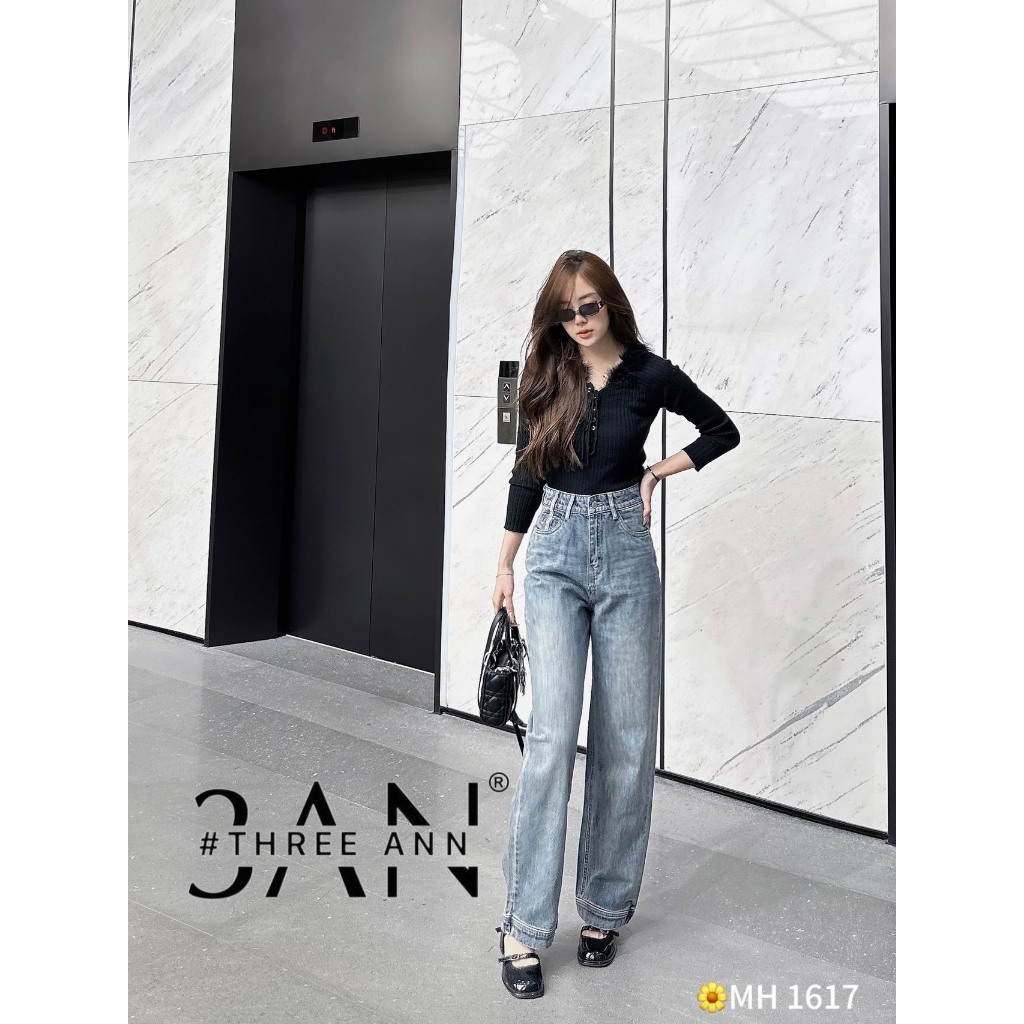 Quần jeans ống suông 3AN   HÀNG LOẠI 1 ⚡ Quần bò ống đứng suông form dài basic hách dáng dành cho nữ