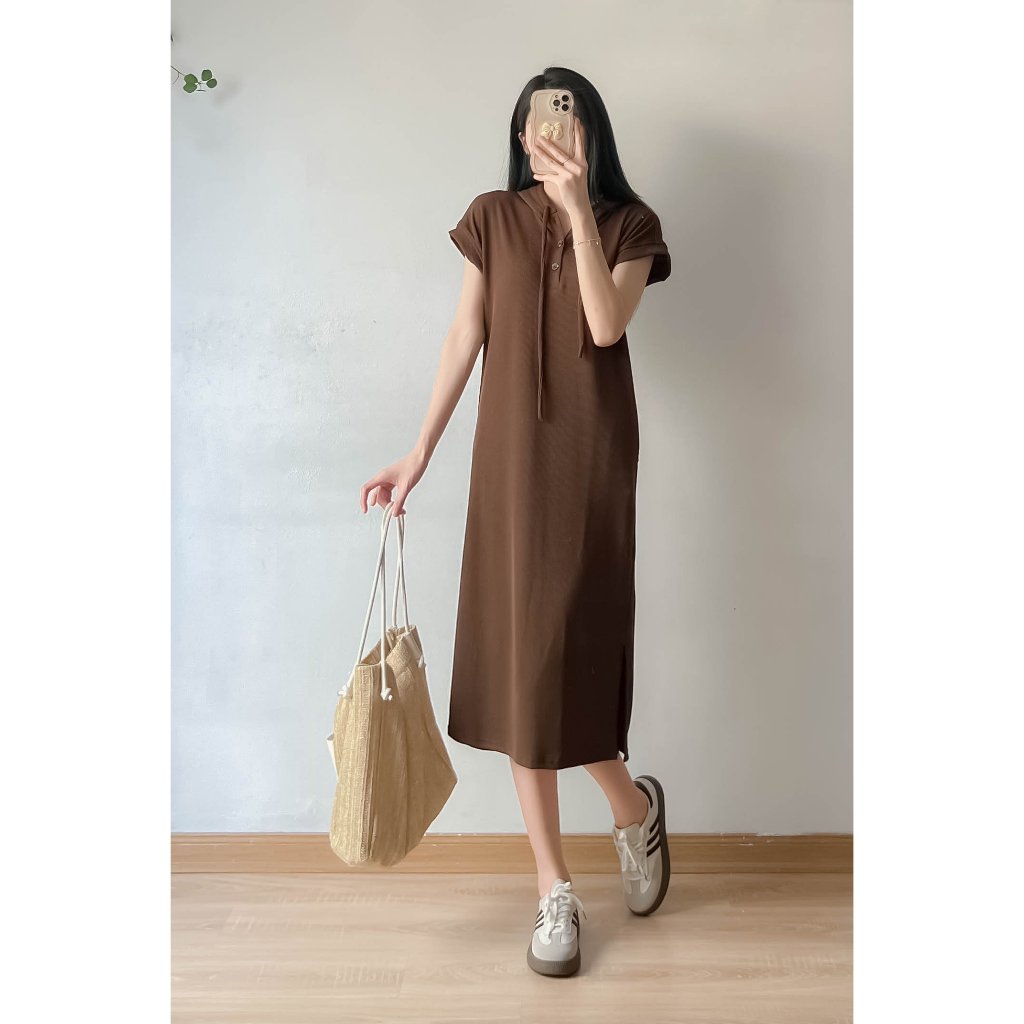 Váy suông chất nỉ tăm dáng dài tay hến - Retrostyle- Vaysuongtam489_P3K1