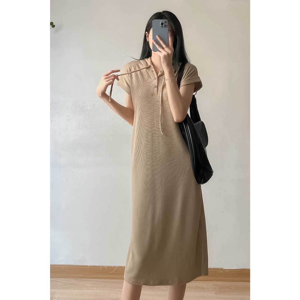 Váy suông chất nỉ tăm dáng dài tay hến - Retrostyle- Vaysuongtam489_P3K1