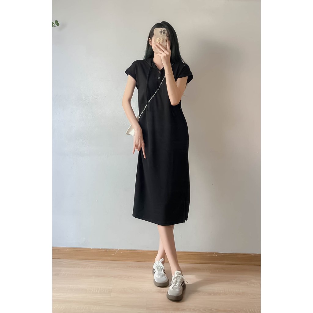 Váy suông chất nỉ tăm dáng dài tay hến - Retrostyle- Vaysuongtam489_P3K1