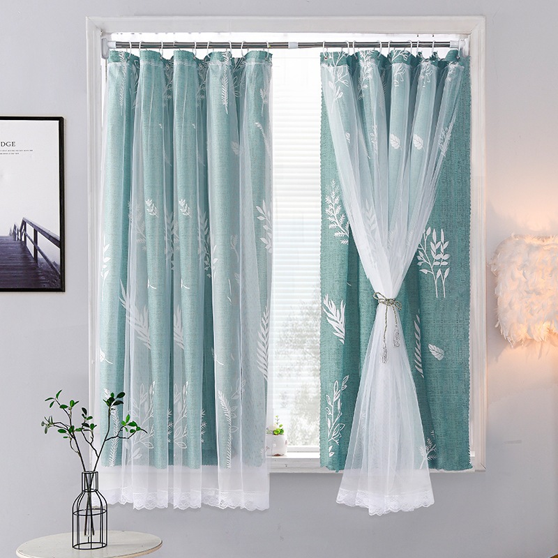 Rèm Khoen 2 lớp treo tường chống nắng, trang trí cửa sổ  phòng khách decord phòng ngủ sang trọng tặng dây buộc rèm