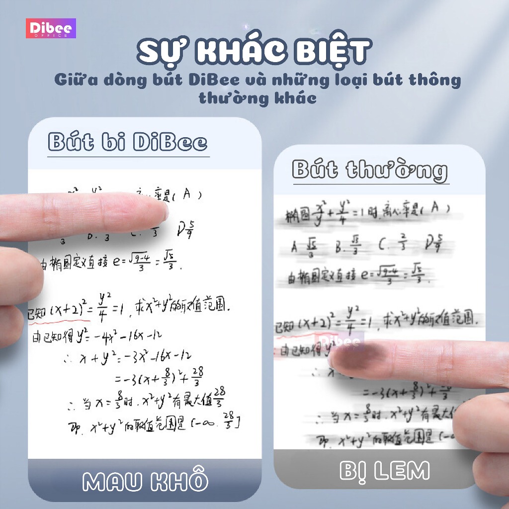 Bút gel bấm DiBee bút gel viết mực đen, Combo bút gel bấm ngòi 0.5mm viết trơn mượt phong cách Hàn Quốc B1