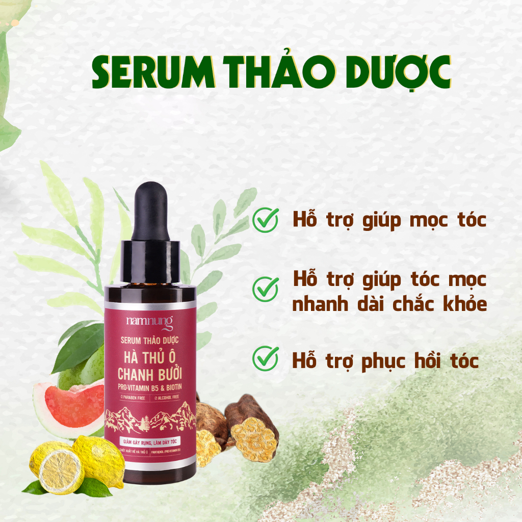 Túi REFILL bộ đôi dầu gội & dầu xả kèm serum thảo dược NAMNUNG