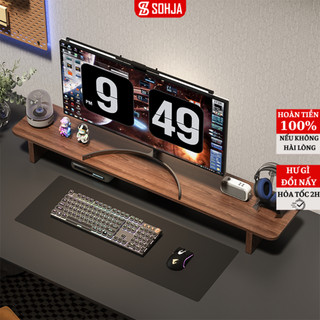 Kệ để màn hình máy tính decor góc làm việc gỗ MDF thương hiệu SOHJA - SA28