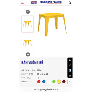 Combo 05 Bàn vuông bé (Song Long)