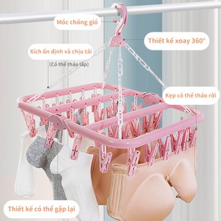 [MKB Gift] Móc 32 Kẹp Treo Phơi Quần